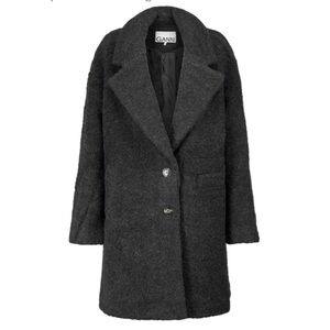 Ganni Wool- Blend Coat- Grey